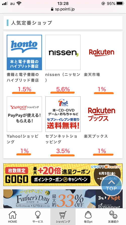 ポイントインカム対応のネットショップ